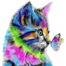 Картина по номерам Радужный котенок, Danko Toys (40х40 см)